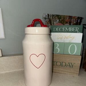 Rae Dunn Heart Canister - tall 10x4.5